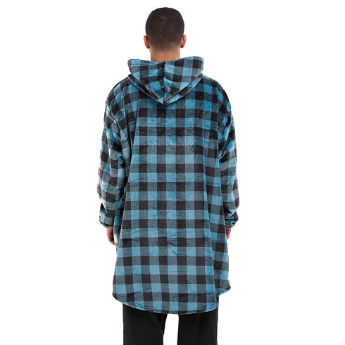 Snuggs Blanket Hoodie Checkered Blue